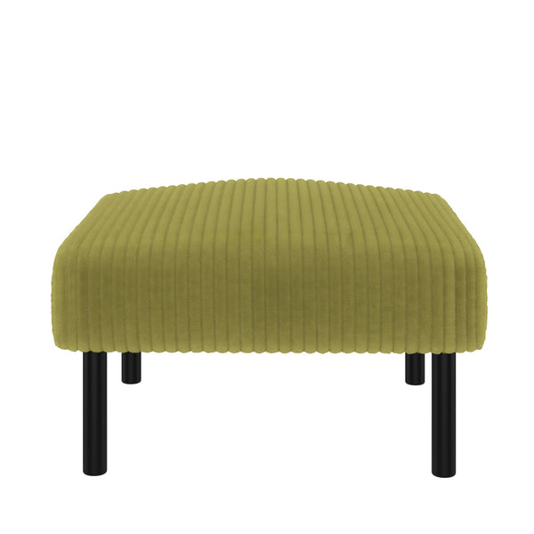 English Elm UNITED Corduroy Ottoman Footstool with Sturdy Frame, Soft Padded Seat, Versatile Living Room Stool Olive Green W1568P307256