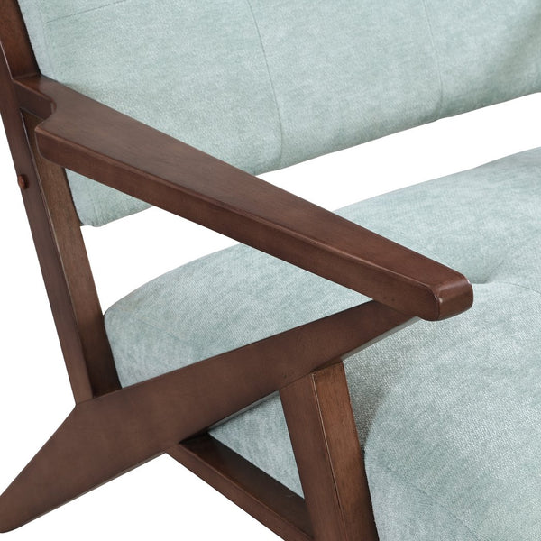 English Elm Christopher Knight Home® - 30" Mid-Century Modern Accent Chair in Light Green Upholstery with Tufted Cushions and Solid Wood Frame - Cozy Stylish Seating N767P205861G