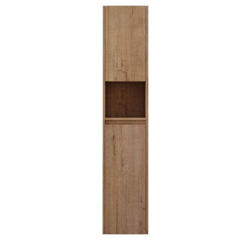 English Elm 12" Bathroom Side Cabinet - Modern Float Mount, Soft Close Doors & Reversible Design For Space-Saving W999S00375