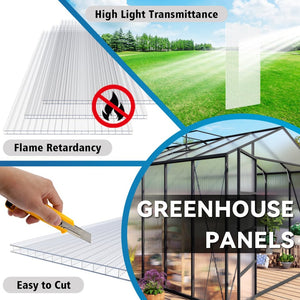 English Elm 6 Twin Wall Polycarbonate Greenhouse Panels Uv Blocking Thermal Insulated Roofing W3213P458668