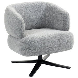 English Elm Cuddle-style linen swivel chair with 360° rotation, wrap-around cradle design for cozy compact spaces Antique Grey W3248P354261