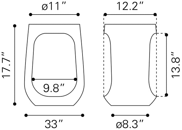 Okno Side Table Walnut 110242 Zuo Modern