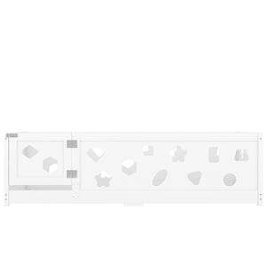 English Elm Twin Floor Bed with Safety Guardrails & Door in White — Solid Poplar Frame, Low Profile, Kids' Cozy Hideaway W1820P240540