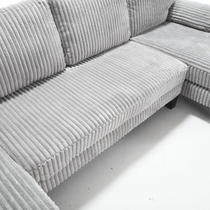 English Elm U-Shaped 4-Seat Sofa With Double Chaise – Luxurious Velvet, Modular Comfort For Your Living Room W2705S00015-GIGA