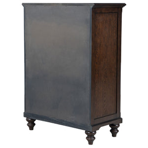 English Elm Berwick Five Drawer Chest with Oak Veneer and Gunmetal Hardware for Bedroom Storage B062P440099