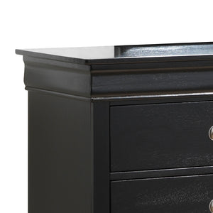 English Elm Elegant Traditional Storage Dresser with Durable Particle Board Construction, 33"H x 60"W x 18"D, Chic Finish, Timeless Appeal Black 37 L x 62 W x 20 H B078108214