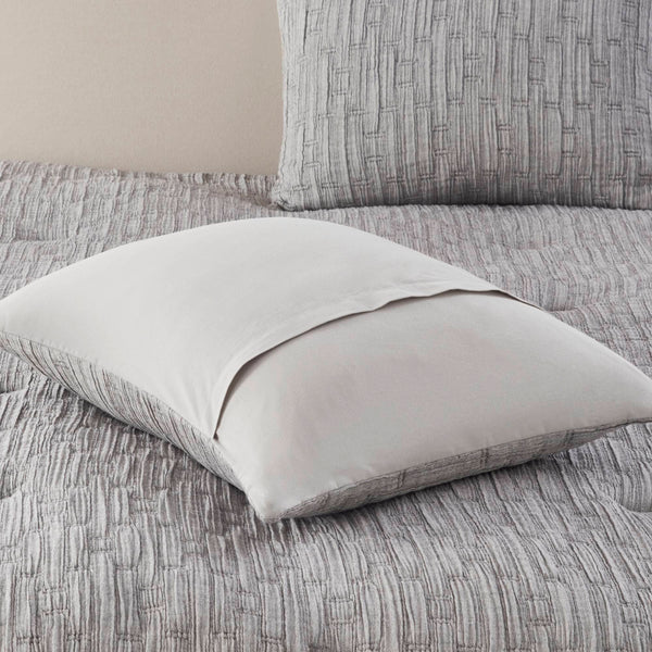 English Elm 3 Modern King/Cal King 3-Piece Bedding Set Charcoal Sateen Weave Comforter & Shams All-Season Cotton Blend B035P309787