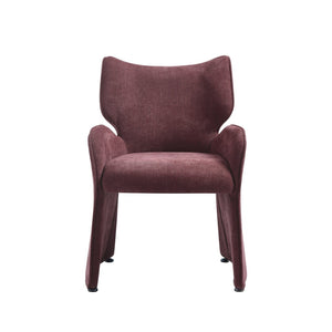 English Elm Alicia Sculptural Wraparound Upholstered Dining Chair with Curved Sled Base for Modern Rooms Purple B2736P464805