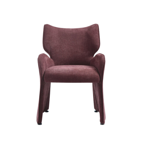 English Elm Alicia Sculptural Wraparound Upholstered Dining Chair with Curved Sled Base for Modern Rooms Purple B2736P464805