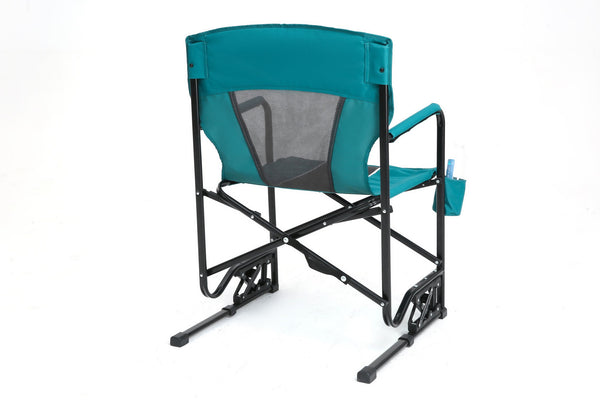 English Elm Outdoor Freestyle Rocker Camping Chair with Spring-Action Shock Absorbers, Eazy-Fold Setup, Mesh Backrest and Cup Holder for Comfort and Durability Blue W640P224439