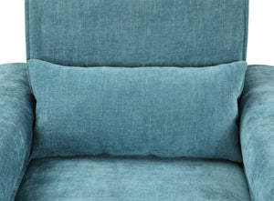 English Elm Rossa Chenille Upholstered Sofa Loveseat and Chair Set with Pocket Coil Cushions Blue B2749S00083