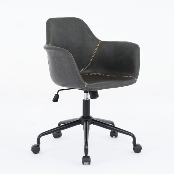 English Elm Mid-Century Minimalist Office Chair with 40° Recline, Adjustable Rebound, 320mm Wide Base, Ergonomic Design Black W1143P173516