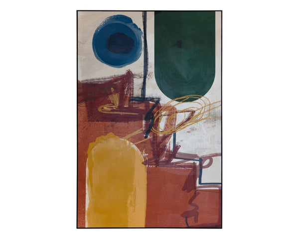 Sunpan COLONIAL Hand-Textured Abstract Canvas Art in Black Floater Frame - Bold Modern Wall Decor 48"x72" A0355