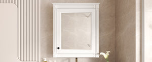 English Elm 24'' 24'' Wall Mounted Bathroom Mirror Cabinet with Adjustable Shelves, Space-Saving Modern Storage Solution White N710P195492K