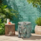 Christopher Knight Home® - Noble House - Godwin Outdoor Contemporary Lightweight Concrete Elephant Garden Stool, Copper Patina Finish