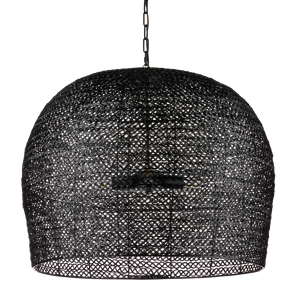 Piero Black Chandelier - Elegant Satin Finish, Textured Iron Design for Bohemian Home Décor Style