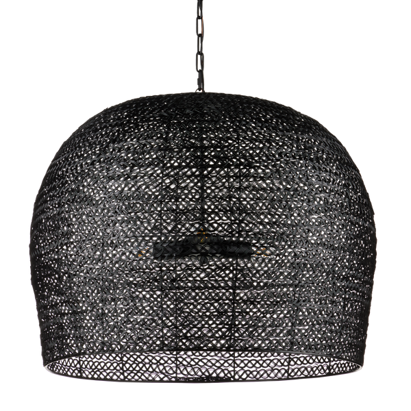 Piero Black Chandelier - Elegant Satin Finish, Textured Iron Design for Bohemian Home Décor Style