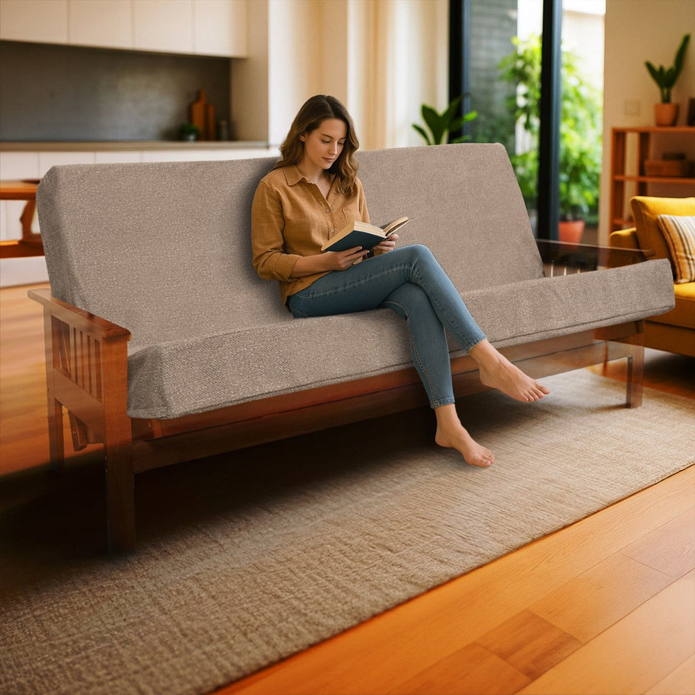 English Elm Memory Foam Infused Futon Mattress Full Xl – Versatile Washable Cover, Foldable Design For All Spaces B181P351991