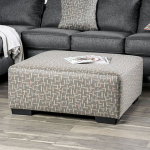 English Elm Gray Upholstery Ottoman 41"L x 41"W x 20"H – Plush Transitional Seating, Solid Wood Frame, Easy Assembly Gray 39 L x 39 W x 15 H B2741P356297