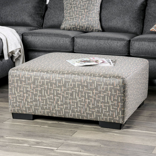 English Elm Gray Upholstery Ottoman 41"L x 41"W x 20"H – Plush Transitional Seating, Solid Wood Frame, Easy Assembly Gray 39 L x 39 W x 15 H B2741P356297