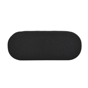 English Elm Jennifer Taylor Home - Fuji 49" Upholstered Oval Storage Bench with Bouclé Texture, Plush Tufted Lid & Hidden Compartment Black B2719P238463