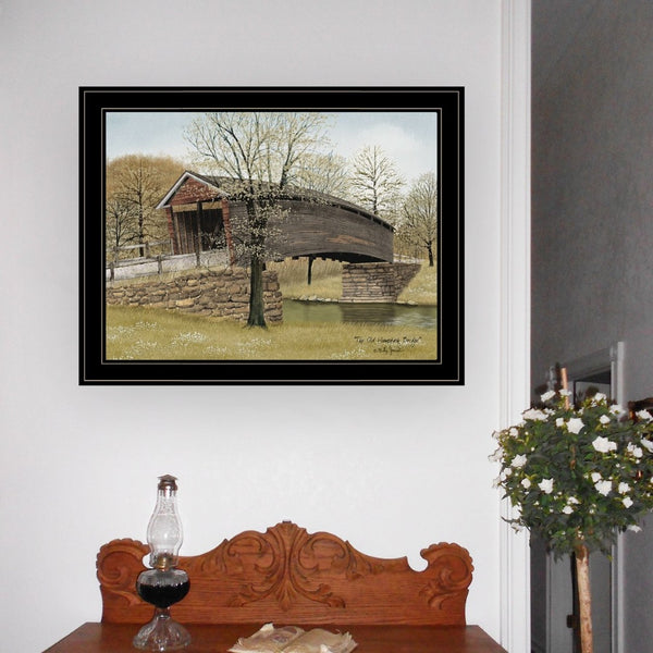 English Elm Trendy Decor 4u Billy Jacobs Rustic Bridge Framed Print Farmhouse Wall Art B06785291