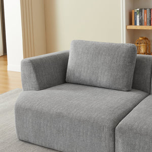 English Elm Oversized Chenille 3-Seater Compressed Sofa — No Assembly, Space-Saving, Soft Pocket-Spring Comfort Grey W2339P352931
