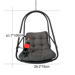 English Elm Swing Egg Chair With Stand - Stylish Wicker Rattan Basket For Indoor/Outdoor Relaxation & Comfort W2707P296438-GIGA