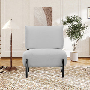 English Elm Solid teddy fleece leisure chair with rubberwood frame, durable comfort for living room & bedroom retreats W2941P294317