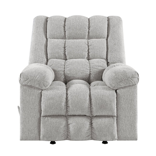 English Elm Gentle Rocking Reclining Chair with Chenille Upholstery, Ultra-Comfort Seat, Smooth Motion Recliner for Living Room Relaxation and Support Light Gray 41 L x 32 W x 29 H B011P347321