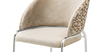 English Elm Onyx Luxurious Beige Velvet & Chenille Accent Chair with Sturdy Metal Frame, Modern Contrast Design B009P332653