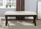 OSP Home Furnishings Monte Carlo Bench Linen, Dark Walnut base