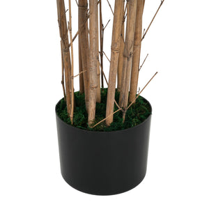 English Elm Christopher Knight Home® - 70" Artificial Bamboo Tree in Black Plastic Pot — Lifelike 70" Green Bamboo, Pre-Potted, Low-Maintenance Decor N772P286761G