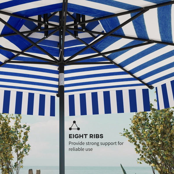 English Elm 2-tier Vented Market Umbrella with Crank Upf 30 Plus Polyester Canopy for Patio Dining T3971P427536