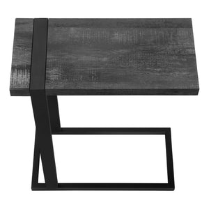 English Elm Accent C-Shaped Side Table with Reclaimed Wood-Look Top and Sleek Metal Frame for Small Spaces Black 28 L x 13 W x 6 H B2710P219150