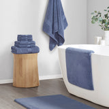 Madison Park Signature Marshmallow Glam/Luxury Bath Rug MPS72-481 Blue