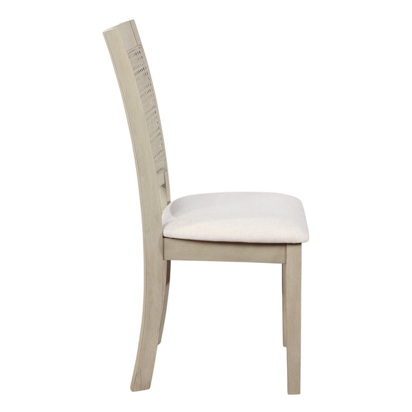 OSP Home Furnishings Walden Cane Back Dining Chair  - Set of 2 Linen / Antique White