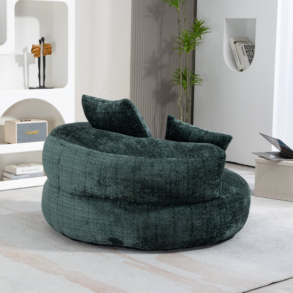 English Elm Lazy Sofa Oversized Ergonomic Bean Bag Lounger with High Wrap Back, Plush Chenille Foam Comfort for Living Room, Bedroom, Office Emerald W395P252054