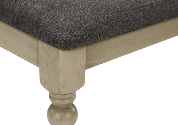 English Elm Dining Chair Set of 2 Upholstered with Turned Wood Legs, High Slat Back, Comfortable Seating Appeal Grey 40 L x 11 W x 21 H B2710P218888