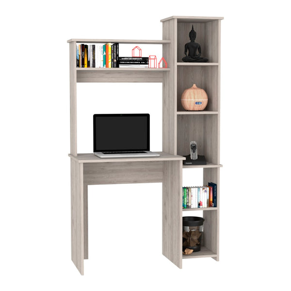 English Elm Versalles Light Gray Writing Desk With Two Shelves & Five Cubbies – Perfect For Small Spaces! B20092002-GIGA
