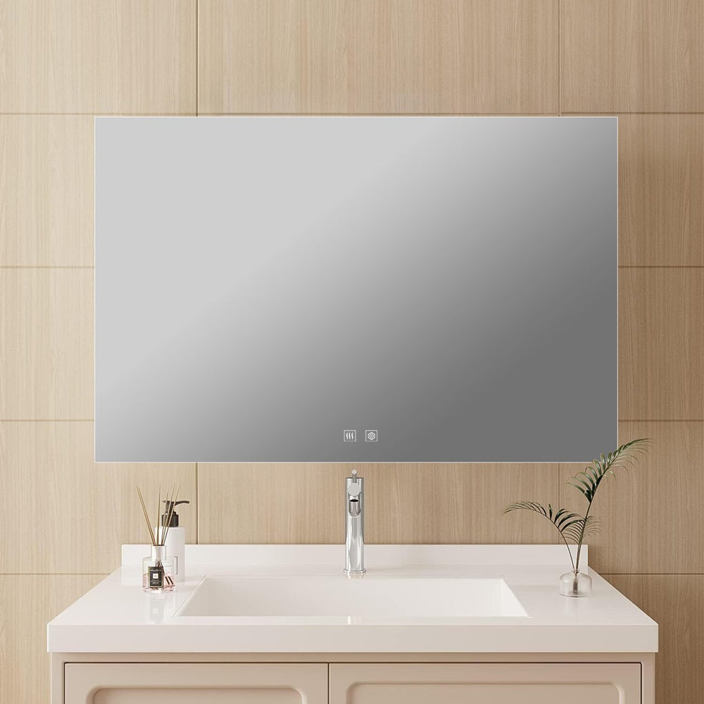 English Elm Vellum Frameless Led Backlit Vanity Mirror with Defogger for Spa Bath Spaces B2731P478340