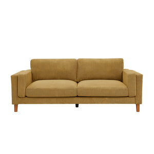 English Elm Corduroy Ribbed Upholstered Sofa with Square Arms Wooden Legs for Living Room Ginger B2748P412600