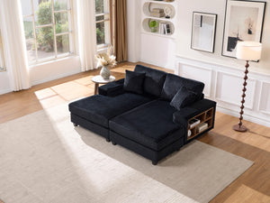 English Elm Convertible Corduroy Sleeper Sofa Chair - Oversized Modern Lounge, Plush Comfort For Guests & Home W1793S00034