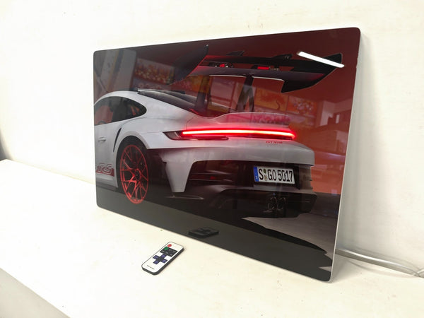 English Elm 24X16 Inches Sports Car Led Wall Art – Illuminated Acrylic Picture With Remote For Modern Decor T3976P383255