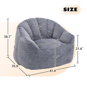 English Elm Bean Bag Sofa Chair with Armrests Memory Foam Filled Oversized Lounge Seat Adults W2200P390381
