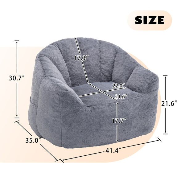 English Elm Bean Bag Sofa Chair with Armrests Memory Foam Filled Oversized Lounge Seat Adults W2200P390381
