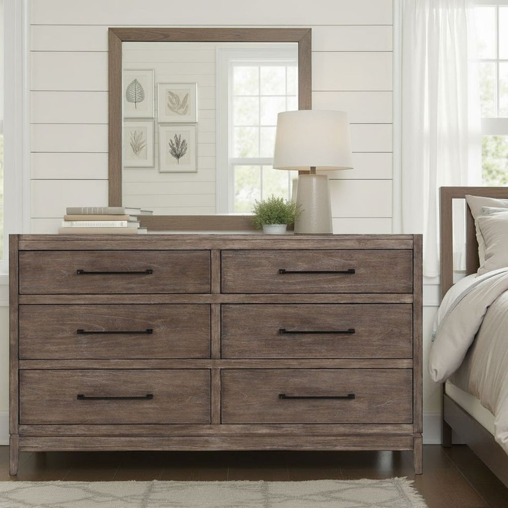 English Elm Montrose Six Drawer Dresser Poplar and Birch Build with Forged Iron Hardware B108P481213