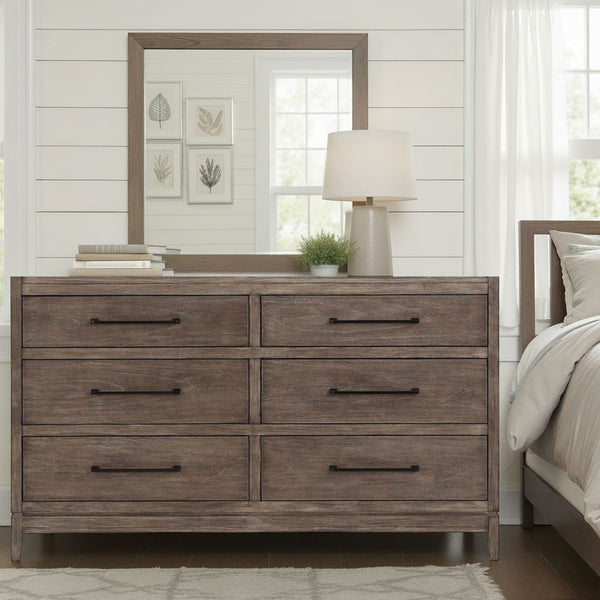 English Elm Montrose Six Drawer Dresser Poplar and Birch Build with Forged Iron Hardware B108P481213