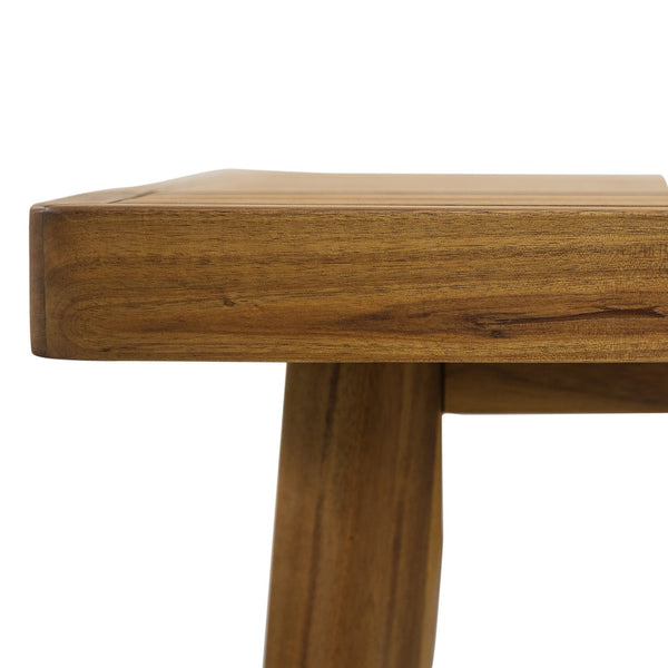 English Elm Christopher Knight Home® - Janiyah Teak Outdoor Dining Table - Solid Acacia Wood, Slatted Top, Umbrella Hole, Durable Design N775P211092T