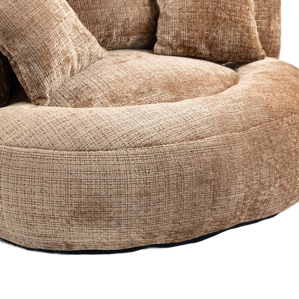 English Elm Lazy Sofa Oversized Ergonomic Bean Bag Lounger with High Wrap Back, Plush Chenille Foam Comfort for Living Room, Bedroom, Office Coffee W395P252063
